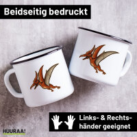 Emaille Tasse Pteranodon Dinosaurier 300ml Vintage