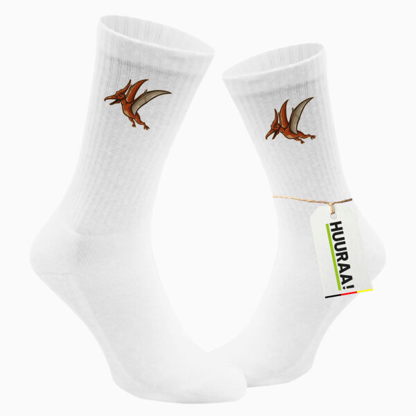 Unisex Socken Pteranodon Dinosaurier Größe 37/46 White Motiv Tennissocken
