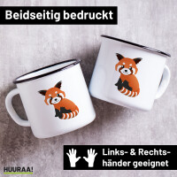 Emaille Tasse Roter Panda Comic 300ml Vintage Emaille Becher