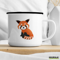 Emaille Tasse Roter Panda Comic 300ml Vintage Emaille Becher