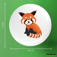 Button Roter Panda Comic rund
