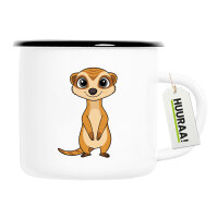 Emaille Tasse Erdmännchen Comic 300ml Vintage...