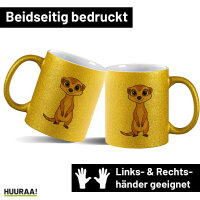 Glitzertasse Erdmännchen Comic 330ml