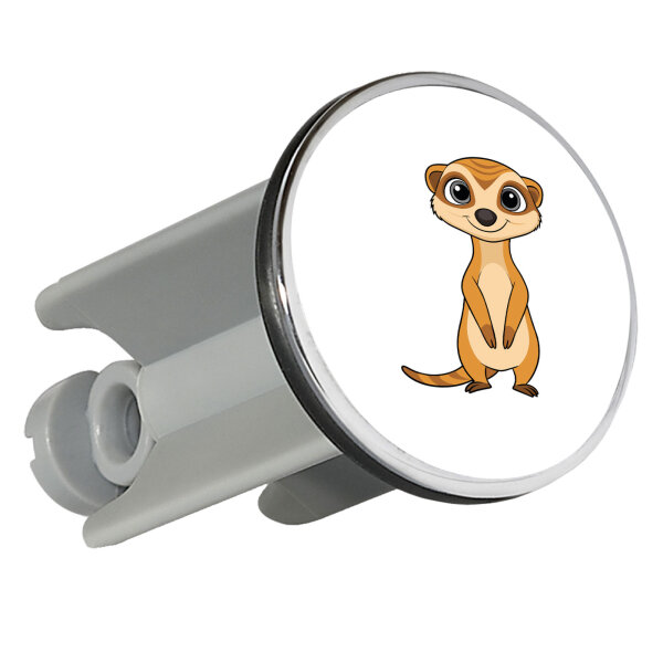 Waschbeckenstöpsel Erdmännchen Comic 4cm Abflussstopfen