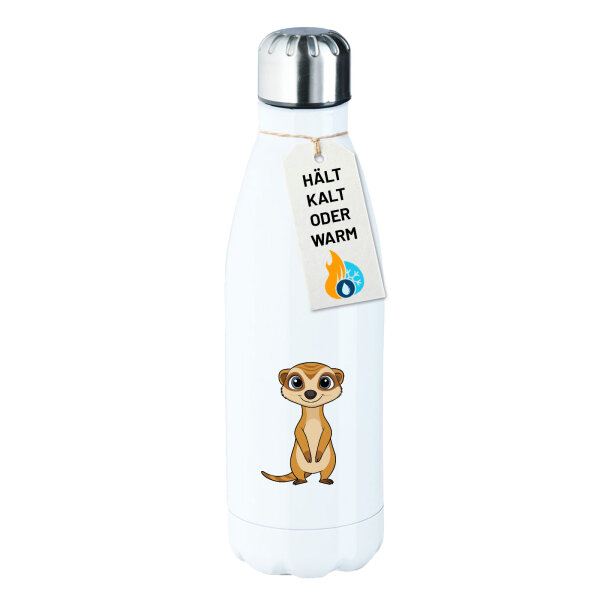 Trinkflasche Erdmännchen Comic 500ml Edelstahl Wasserflasche