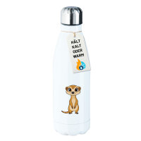 Trinkflasche Erdmännchen Comic 500ml Edelstahl Wasserflasche