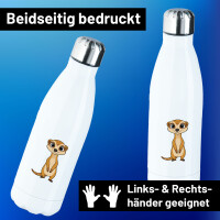 Trinkflasche Erdmännchen Comic 500ml Edelstahl Wasserflasche