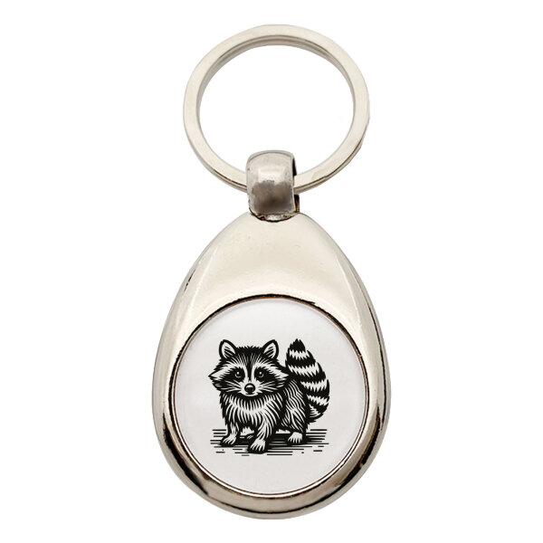 Schlüsselanhänger Waschbär Comic