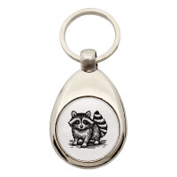 Schlüsselanhänger Waschbär Comic