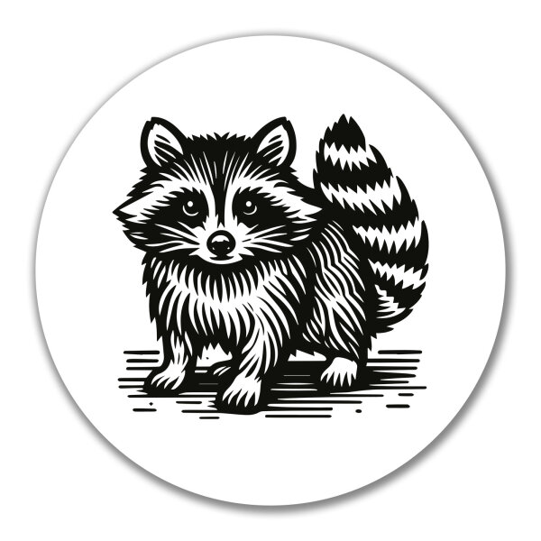 Aufkleber Waschbär Comic 10cm