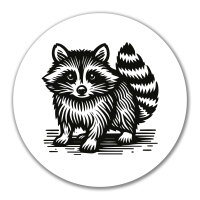 Aufkleber Waschb&auml;r Comic 10cm rund