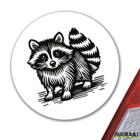 Aufkleber Waschbär Comic 10cm