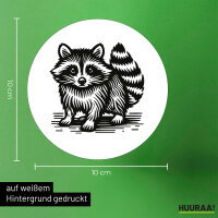 Aufkleber Waschbär Comic 10cm