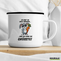 Emaille Tasse viele Möhren.. Ich habe die grösste cooler Hase 300ml Vintage