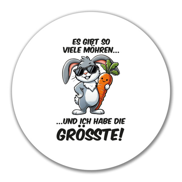 Aufkleber viele Möhren.. Ich habe die grösste cooler Hase 10cm rund
