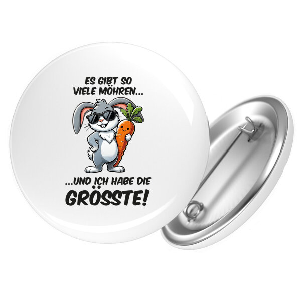 Button viele Möhren.. Ich habe die grösste cooler Hase rund