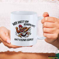 Kaffeetasse Angst vor Hühnern, hat keine Eier grimmiger Hahn 330ml