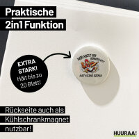Magnet Angst vor Hühnern, hat keine Eier grimmiger Hahn 59mm Kühlschrankmagnet