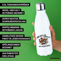Trinkflasche Angst vor Hühnern, hat keine Eier grimmiger Hahn 500ml Edelstahl Wasserflasche