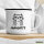 Emaille Tasse Fragen? grimmige Katze 300ml Vintage Emaille Becher