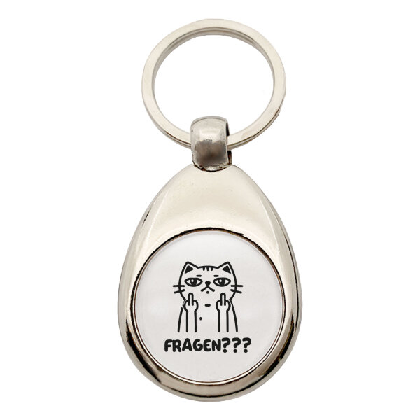 Schlüsselanhänger Fragen? grimmige Katze