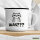 Emaille Tasse Was? grimmige Katze 300ml Vintage Emaille Becher