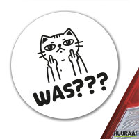 Aufkleber Was? grimmige Katze 10cm