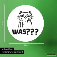 Aufkleber Was? grimmige Katze 10cm