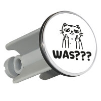 Waschbeckenstöpsel Was? grimmige Katze 4cm
