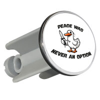 Waschbeckenstöpsel Peace was never an option Gans 4cm