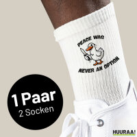 Unisex Socken Peace was never an option Gans Größe 37/46 White Motiv Tennissocken