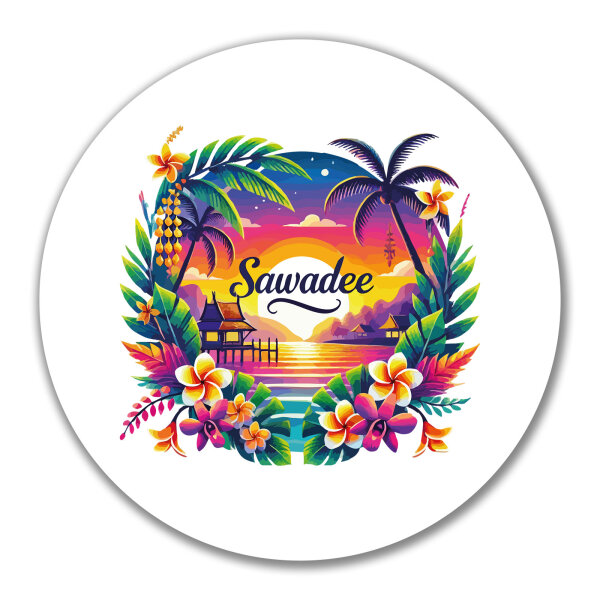 Aufkleber Sawadee thailändische Begrüßung 10cm