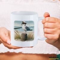 Kaffeetasse Käpitän Möwe Strand Küste 330ml