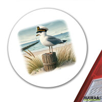 Aufkleber K&auml;pit&auml;n M&ouml;we Strand...