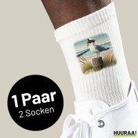 Unisex Socken Käpitän Möwe Strand Küste Größe 37/46 White Motiv Tennissocken