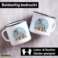 Emaille Tasse s&uuml;&szlig;er Esel Comic 300ml...