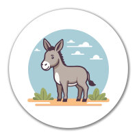 Aufkleber süßer Esel Comic 10cm