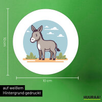 Aufkleber süßer Esel Comic 10cm