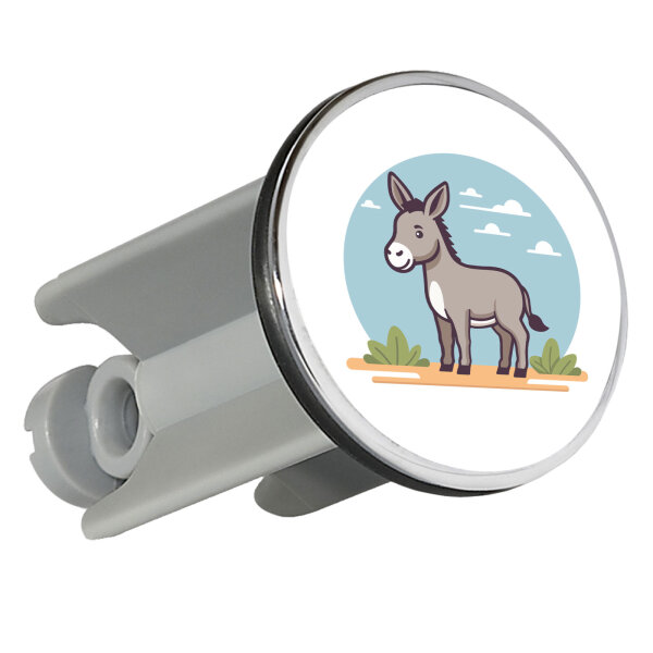 Waschbeckenstöpsel süßer Esel Comic 4cm Abflussstopfen