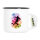 Emaille Tasse Fußballspieler bunte Silhouette 300ml Vintage