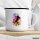 Emaille Tasse Fußballspieler bunte Silhouette 300ml Vintage