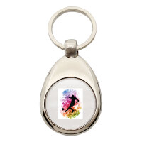 Schlüsselanhänger Fußballspieler bunte Silhouette