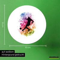 Aufkleber Fußballspieler bunte Silhouette 10cm