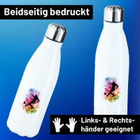 Trinkflasche Fußballspieler bunte Silhouette 500ml...