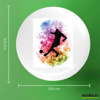 Button Fußballspieler bunte Silhouette