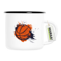Emaille Tasse Basketball bunt 300ml Vintage Emaille Becher