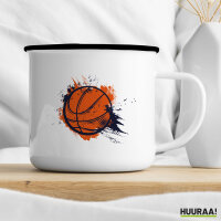 Emaille Tasse Basketball bunt 300ml Vintage Emaille Becher
