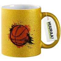 Glitzertasse Basketball bunt 330ml