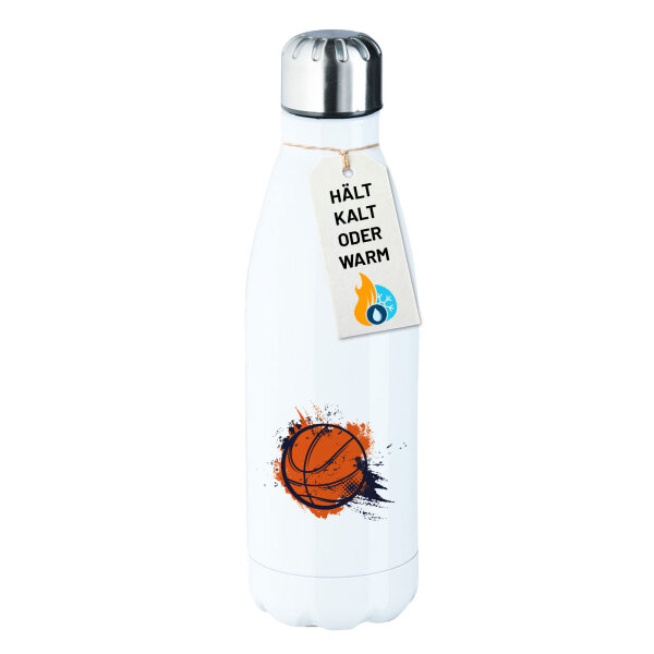 Edelstahl-Trinkflasche Basketball bunt 500ml Wasserflasche