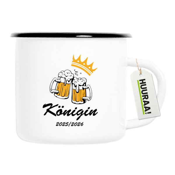 Emaille Tasse Königin 2025/26 Schützenfest 300ml Vintage Emaille Becher